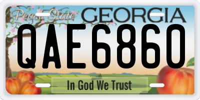 GA license plate QAE6860