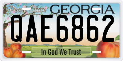 GA license plate QAE6862
