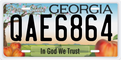 GA license plate QAE6864