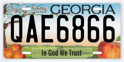 GA license plate QAE6866