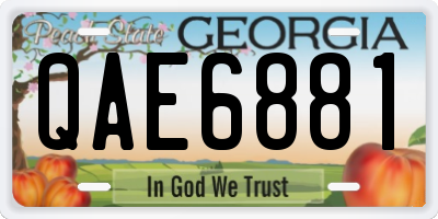 GA license plate QAE6881