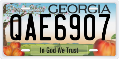 GA license plate QAE6907
