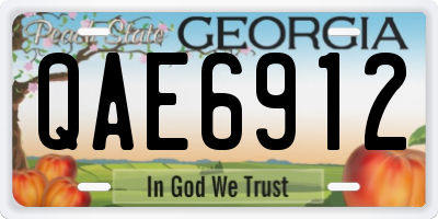 GA license plate QAE6912
