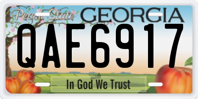 GA license plate QAE6917