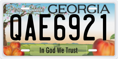 GA license plate QAE6921