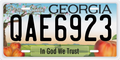 GA license plate QAE6923