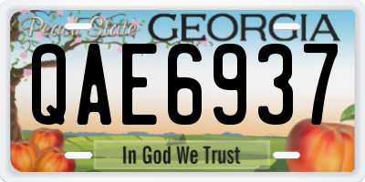 GA license plate QAE6937