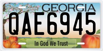 GA license plate QAE6945