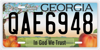 GA license plate QAE6948