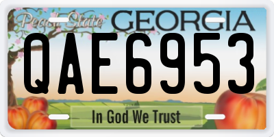 GA license plate QAE6953