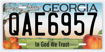 GA license plate QAE6957