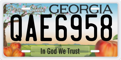 GA license plate QAE6958