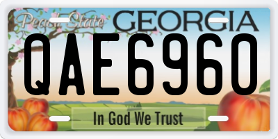 GA license plate QAE6960