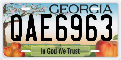 GA license plate QAE6963