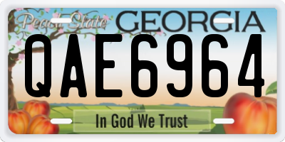 GA license plate QAE6964