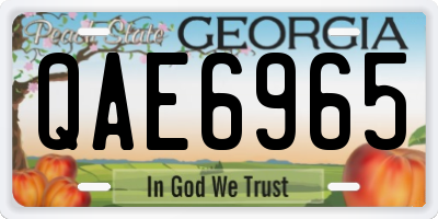 GA license plate QAE6965