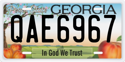 GA license plate QAE6967