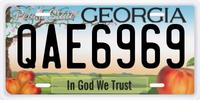 GA license plate QAE6969