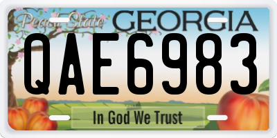 GA license plate QAE6983