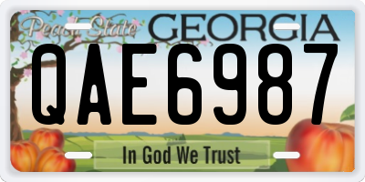 GA license plate QAE6987