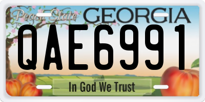 GA license plate QAE6991