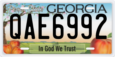 GA license plate QAE6992