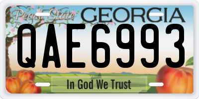GA license plate QAE6993