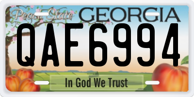 GA license plate QAE6994