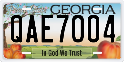 GA license plate QAE7004