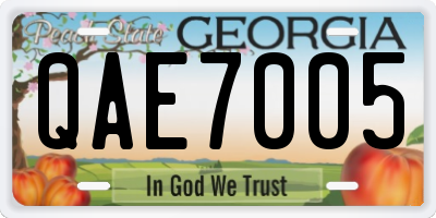 GA license plate QAE7005