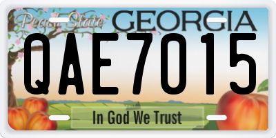 GA license plate QAE7015