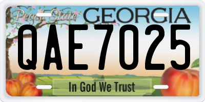 GA license plate QAE7025