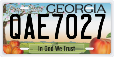 GA license plate QAE7027