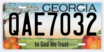 GA license plate QAE7032