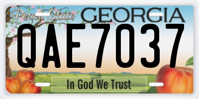 GA license plate QAE7037
