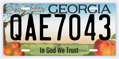 GA license plate QAE7043