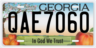 GA license plate QAE7060