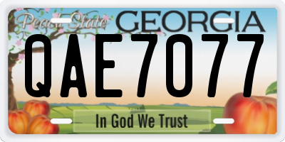 GA license plate QAE7077