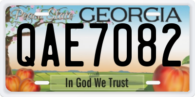 GA license plate QAE7082