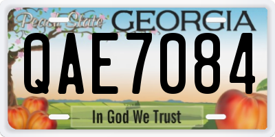 GA license plate QAE7084