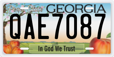 GA license plate QAE7087