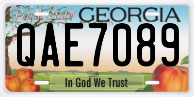 GA license plate QAE7089