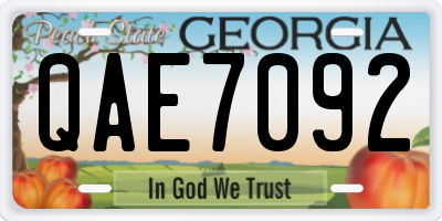 GA license plate QAE7092