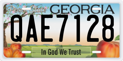 GA license plate QAE7128