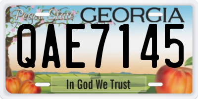 GA license plate QAE7145