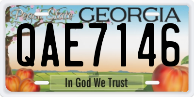 GA license plate QAE7146