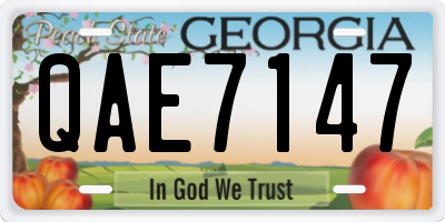 GA license plate QAE7147