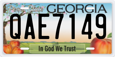 GA license plate QAE7149