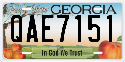 GA license plate QAE7151
