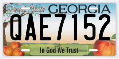 GA license plate QAE7152